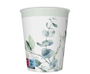 Kubeczki pap. Eucalyptus Twigs 250 ml 8 szt