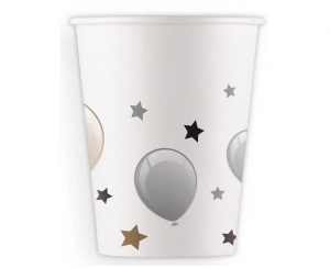 Kubeczki papierowe (WM) Milestone Happy Birthday 200ml 8 szt