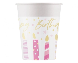 Kubeczki papierowe Birthday Candles 200ml 8 szt