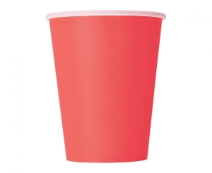 Kubeczki papierowe czerwone 270ml 8 szt