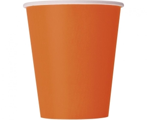 Kubeczki papierowe pomarańczowe 250 ml. 14 szt