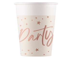 Kubeczki papierowe Rose Gold Party 200 ml 8 szt