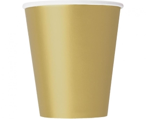 Kubeczki papierowe złote 270ml 8 szt