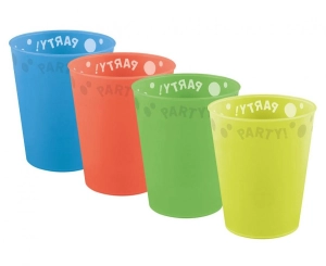 Kubek wielokrotnego użytku 4 kolory 250 ml. 4 szt