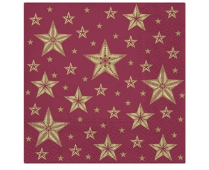 Serwetki papierowe Beautiful Stars dark red 33 xm x 33 cm 20 szt