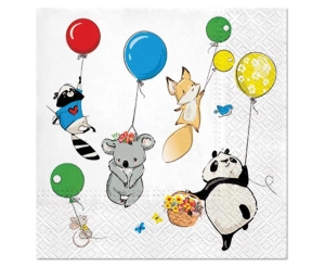 Serwetki papierowe PAW Animals Party 33 xm x 33 cm 20 szt
