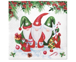 Serwetki papierowe PAW Christmas Gnomes 33 cm x 33 cm 20 szt