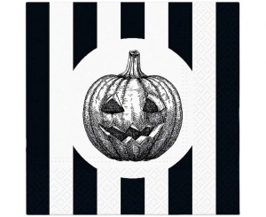 Serwetki papierowe PAW Halloween biało-czarne dynia 33 cm x 33 cm 20 szt