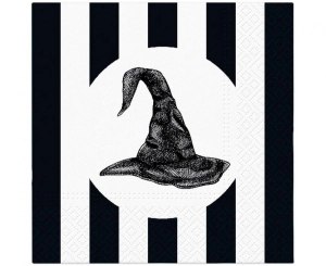 Serwetki papierowe PAW Halloween biało-czarne kapelusz 33 cm x 33 cm 20 szt