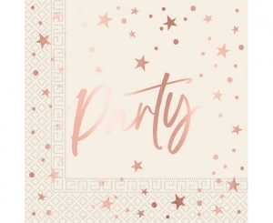 Serwetki papierowe Rose Gold Party 33 cm x 33 cm 20 szt