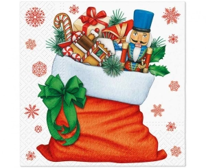 Serwetki PAW wzorzyste Bag with Gifts 33 xm x 33 cm 20 szt