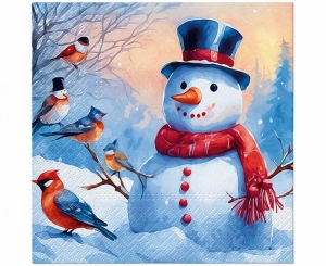 Serwetki PAW wzorzyste Distinctive Snowman 33 xm x 33 cm 20 szt