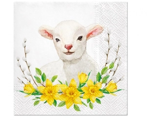 Serwetki PAW wzorzyste Lamb with Wreath 33 xm x 33 cm 20 szt
