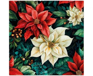 Serwetki PAW wzorzyste Poisnettia On Black 33 xm x 33 cm 20 szt