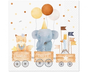 Serwetki PAW Zwierzątka w pociągu 33 cm x 33 cm 20 szt