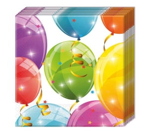 Serwetki Sparkling Balloons 33 cm x 33 cm 20 szt