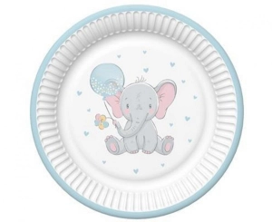 Talerzyki Baby Elephant with Blue Ballon 8 szt
