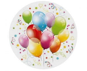 Talerzyki papierowe Birthday Balloons 18 cm 8 szt