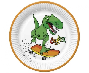 Talerzyki papierowe Crazy Dino 18 cm 8 szt