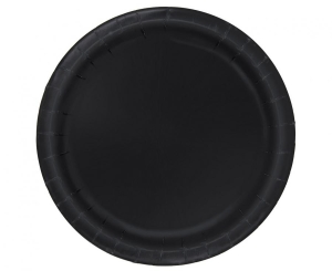 Talerzyki papierowe czarne 18 cm 8 szt