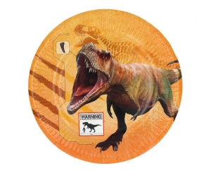 Talerzyki papierowe Dinozaur 23 cm 8 szt