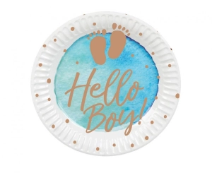 Talerzyki papierowe 'Hello Boy!' 23 cm 10 szt
