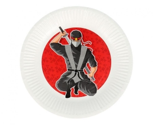 Talerzyki papierowe Ninja 23 cm 8 szt