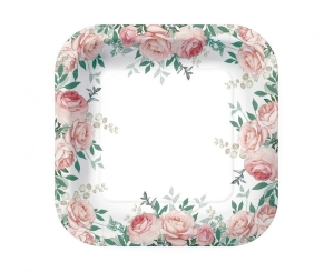 Talerzyki papierowe PAW Gorgeous Roses 23 cm 10 szt