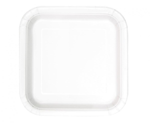 Talerzyki papierowe białe 18 cm kwadratowe 16 szt