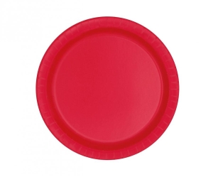 Talerzyki papierowe czerwone 18 cm 8 szt