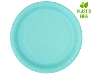 Talerzyki papierowe jasnoniebieskie 23 cm 8 szt