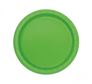 Talerzyki papierowe limonkowe 18 cm 8 szt