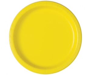 Talerzyki papierowe neonowy żółty 18 cm 8 szt