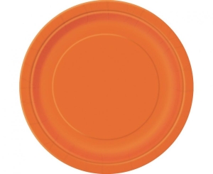 Talerzyki papierowe pomarańczowe 18 cm 8 szt