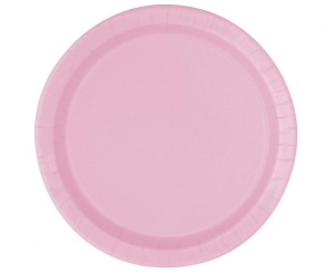 Talerzyki papierowe różowe 18 cm 8 szt