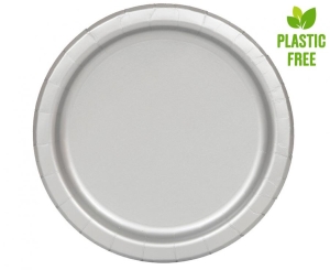 Talerzyki papierowe srebrne 23 cm 16 szt