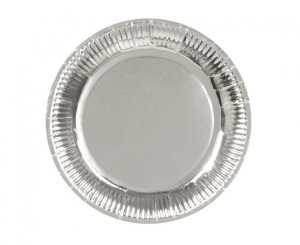 Talerzyki papierowe srebrne 23 cm 6 szt