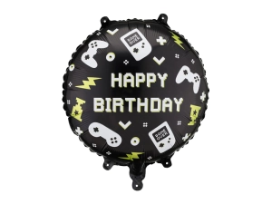 Balon foliowy pastylka Happy Birthday  35 cm x 35 cm