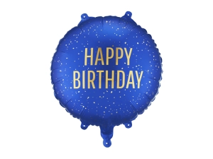 Balon foliowy pastylka Happy Birthday  35 cm x 35 cmgranat