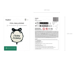 Balon foliowy pastylka Happy Birthday 47.5x45 cm