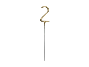 Zimne ognie Cyfra 2 złoty 15cm