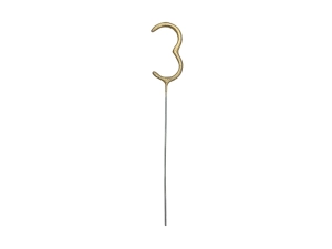 Zimne ognie Cyfra 3 złoty 15cm