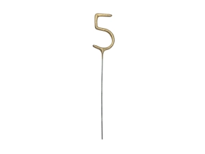 Zimne ognie Cyfra 5 złoty 15cm
