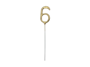 Zimne ognie Cyfra 6 złoty 15cm