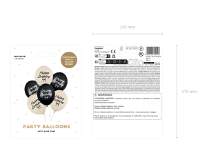 Balony Strong Happy Birthday Kokardki 30 cm