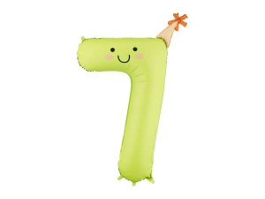 Balon foliowy Cyfra 7 86cm jasny zielony