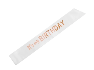 Szarfa It’s my birthday 79x9.4 biały
