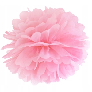Pompon z bibuły jasnoróżowy 25 cm