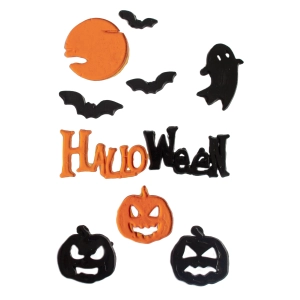 Naklejki na szybę Halloween pomarańczowo-czarne 1 kpl.