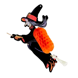 Dekoracja wisząca Halloween Wiedźma honeycomb 31x20cm